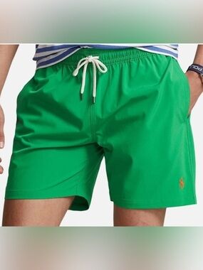 Polo by Ralph Lauren Bright Green Swim Trunks M Medium